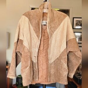 VTG 80s Women's Tan Suede Jacket